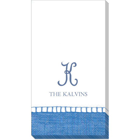 Blue Border Design Your Own Caspari Guest Towels